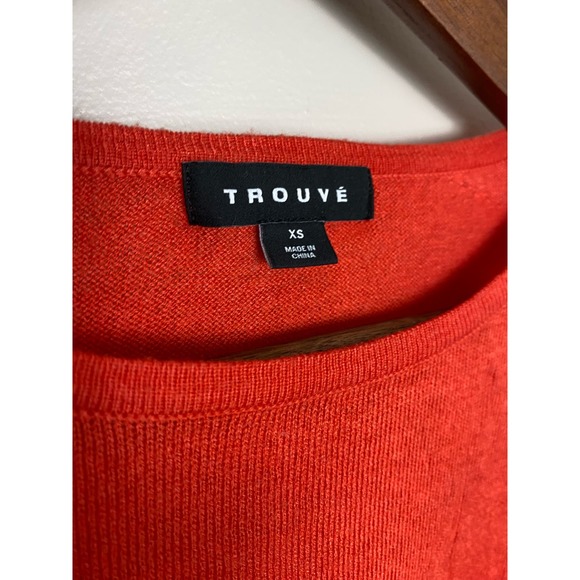 Trouvé Women Sweater Wool Blend Crewneck Rust Orange 2010s Fall Holiday Sz Small - Picture 2 of 5
